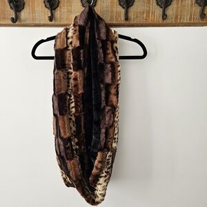 Reversible Leopard Faux Fur Infinity Scarf